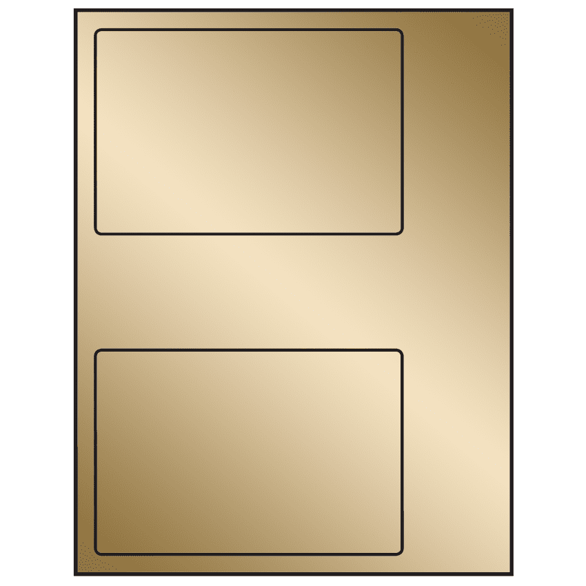6" x 4" Gold Foil Rectangular Sheet Labels
