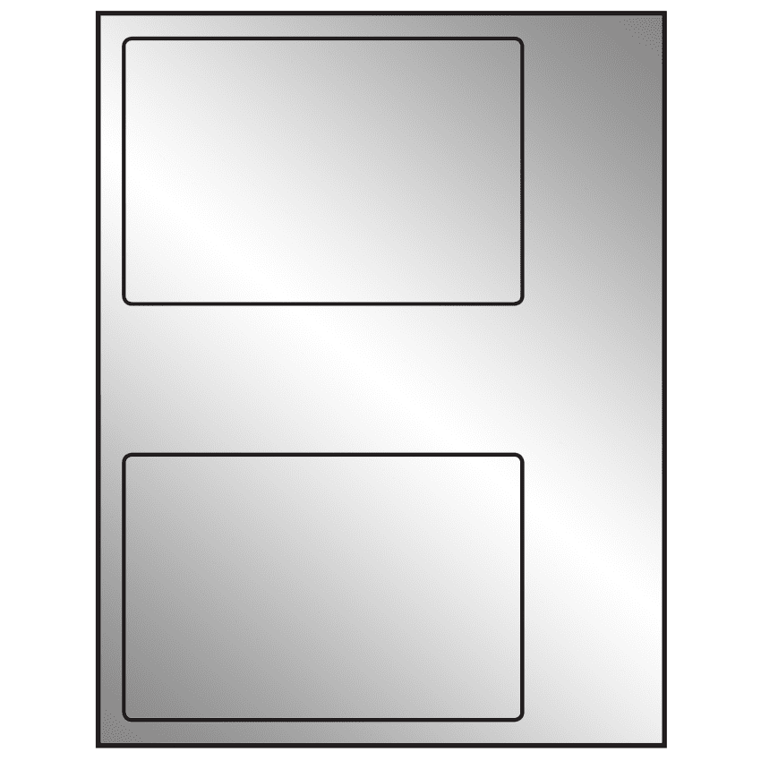 6" x 4" Silver Foil Rectangular Sheet Labels