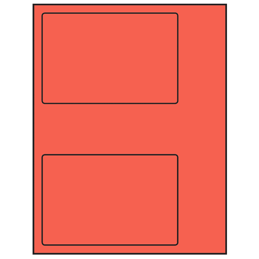 6" x 4" Red Rectangular Sheet Labels