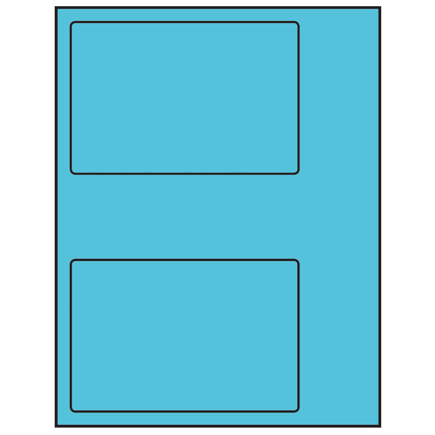 6" x 4" Turquoise Rectangular Sheet Labels
