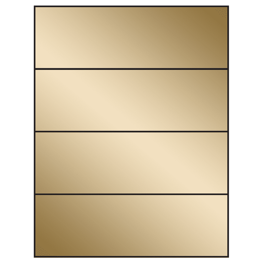 8.5" x 2.75" Gold Foil Rectangular Sheet Labels