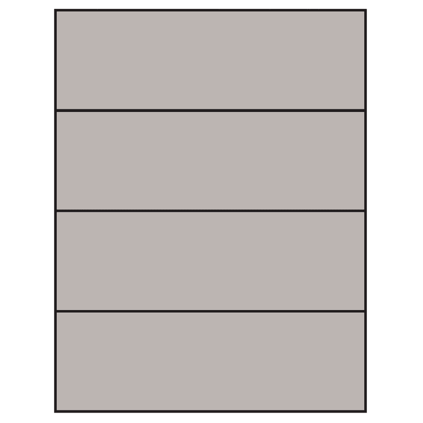 8.5" x 2.75" Gray Rectangular Sheet Labels