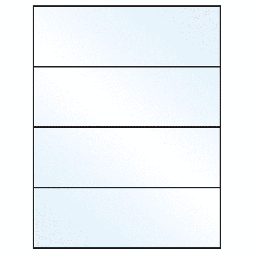 8.5" x 2.75" White Mid Gloss Rectangular Sheet Labels