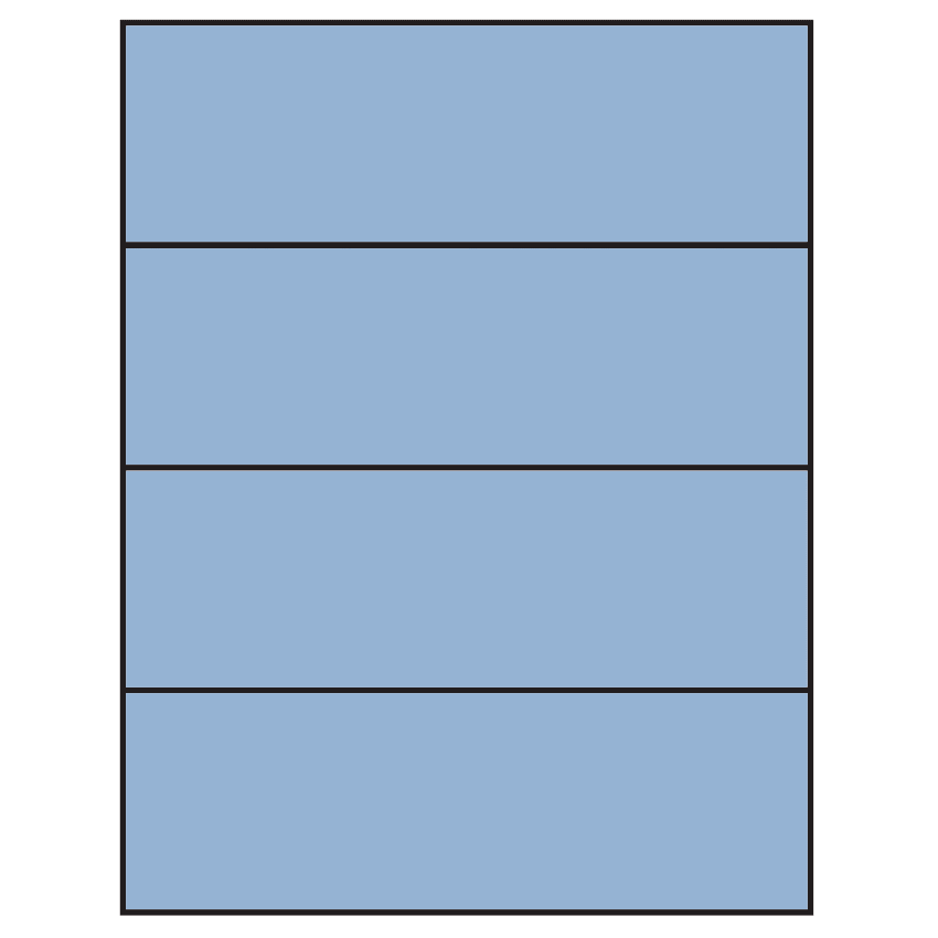 8.5" x 2.75" Pastel Blue Rectangular Sheet Labels