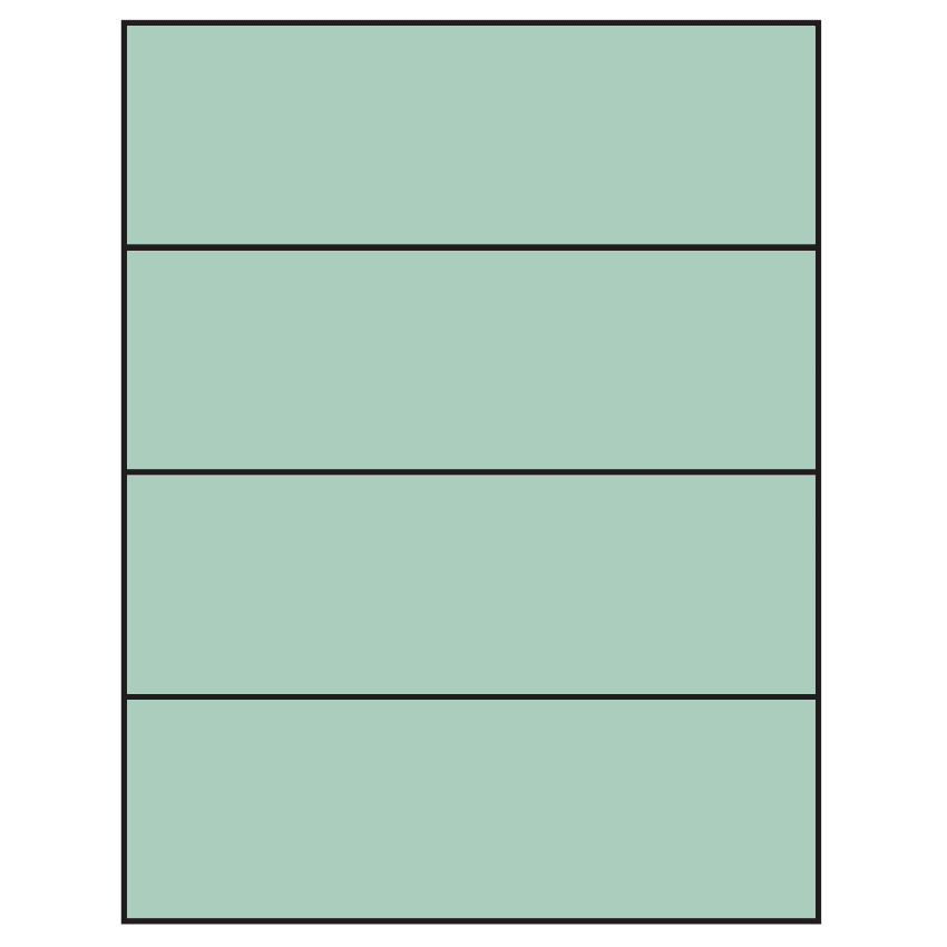 8.5" x 2.75" Pastel Green Rectangular Sheet Labels