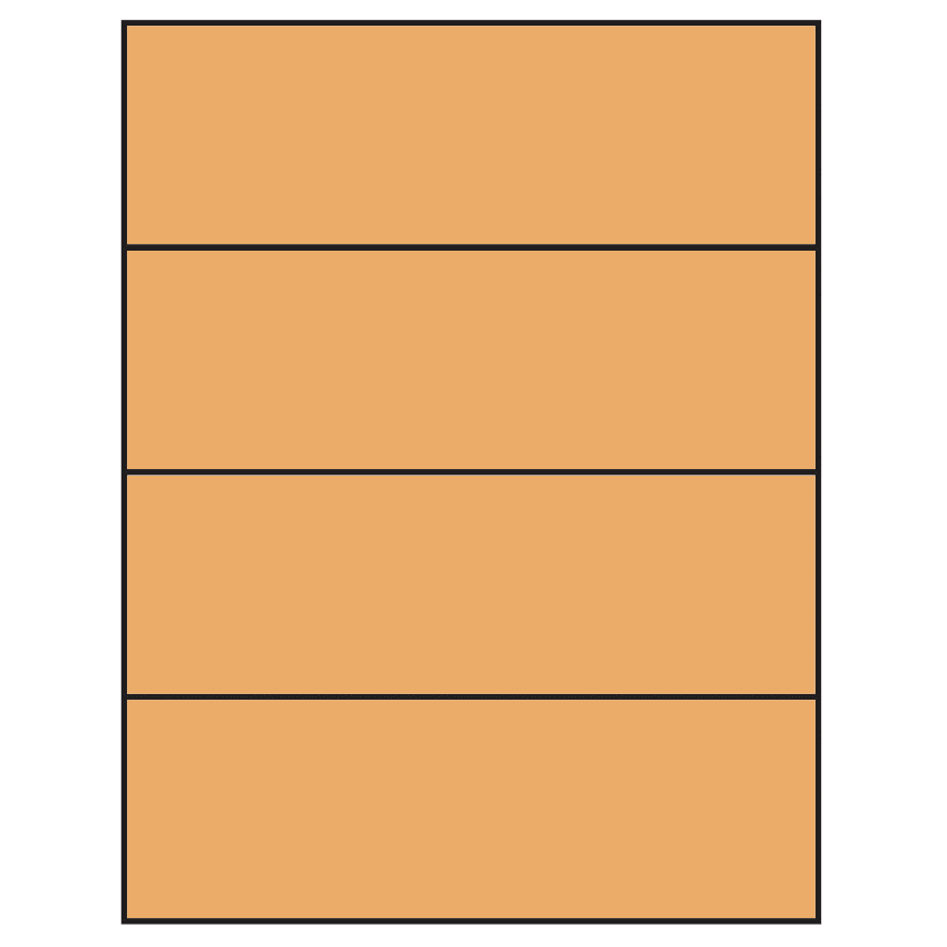 8.5" x 2.75" Pastel Orange Rectangular Sheet Labels