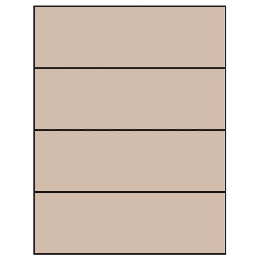 8.5" x 2.75" Pastel Tan Rectangular Sheet Labels
