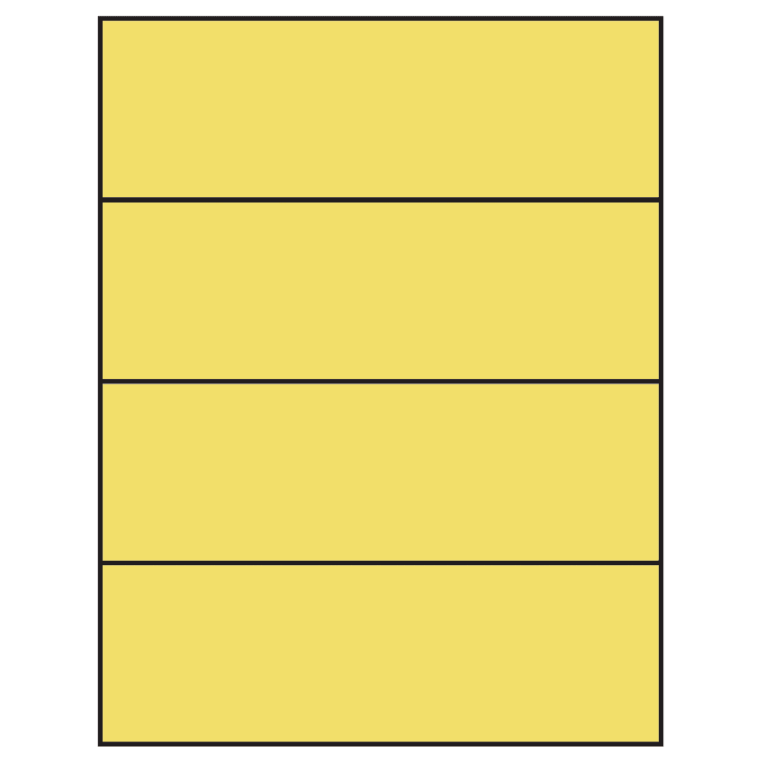 8.5" x 2.75" Pastel Yellow Rectangular Sheet Labels