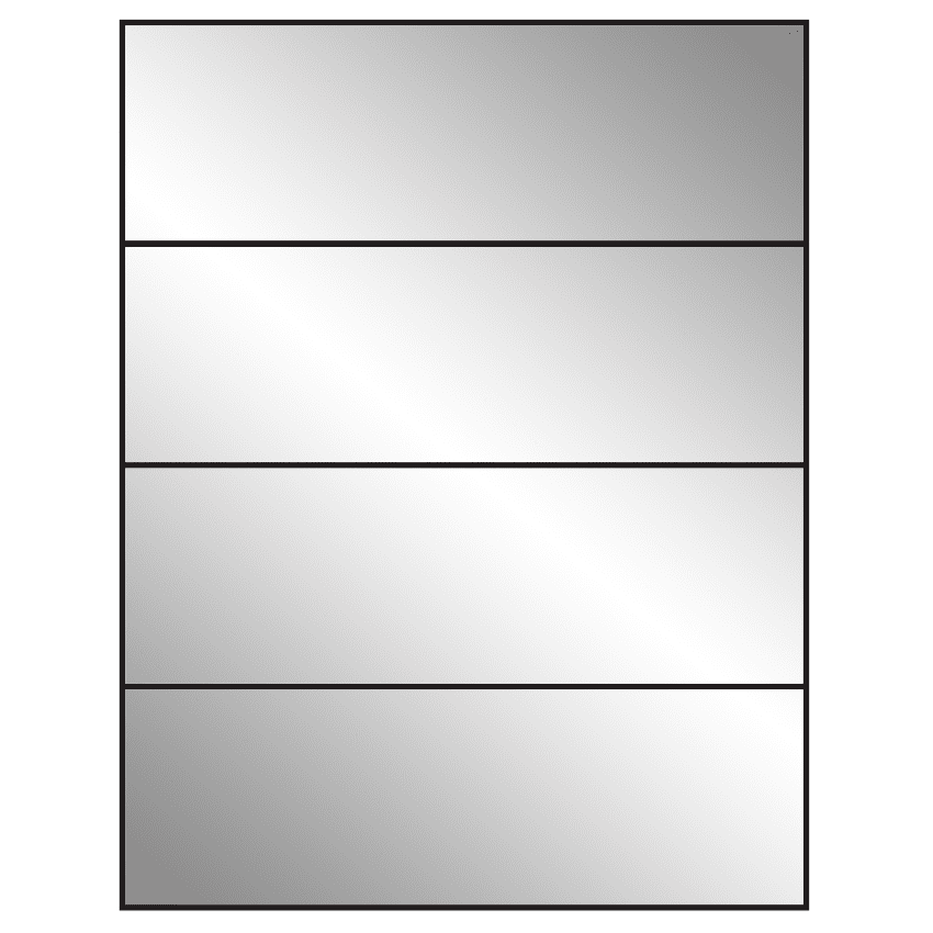8.5" x 2.75" Silver Foil Rectangular Sheet Labels