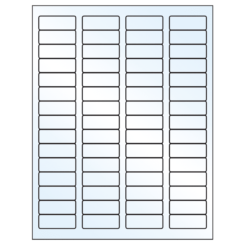1.75" x 0.666" Crystal Clear Rectangular Sheet Labels