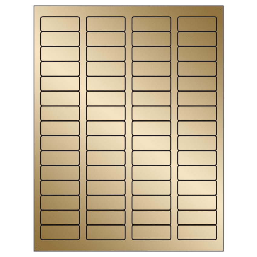 1.75" x 0.666" Gold Foil Rectangular Sheet Labels