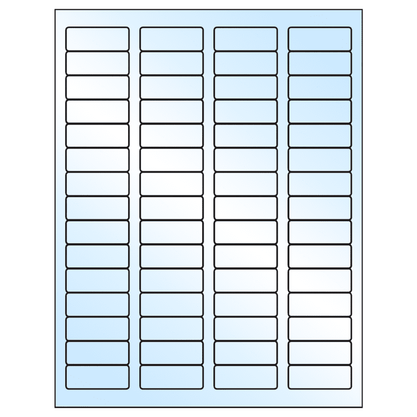 1.75" x 0.666" White Premium High Gloss Rectangular Sheet Labels
