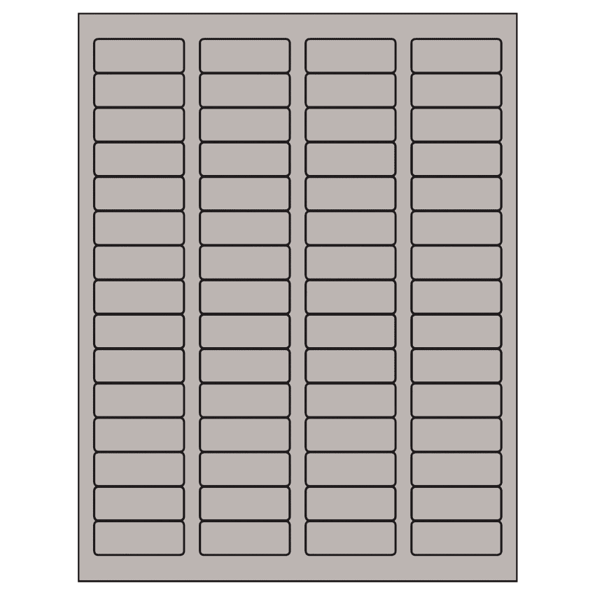 1.75" x 0.666" Gray Rectangular Sheet Labels