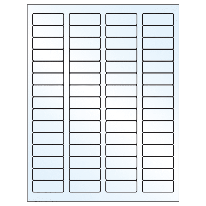 1.75" x 0.666" White Mid Gloss Rectangular Sheet Labels