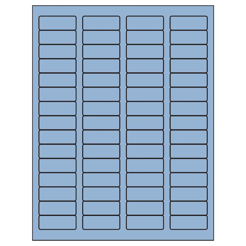 1.75" x 0.666" Pastel Blue Rectangular Sheet Labels