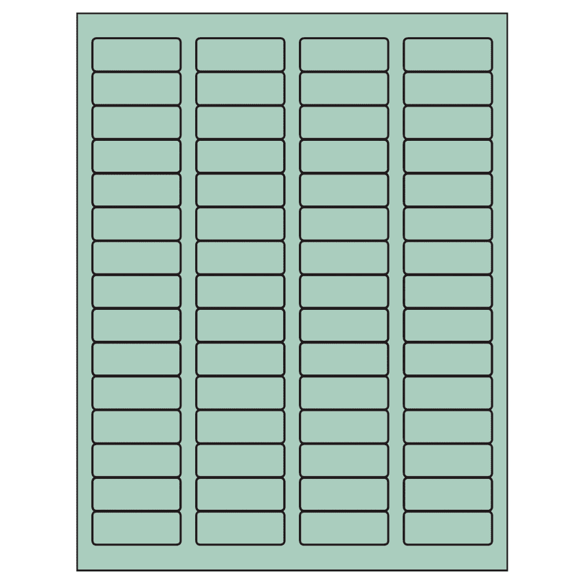 1.75" x 0.666" Pastel Green Rectangular Sheet Labels