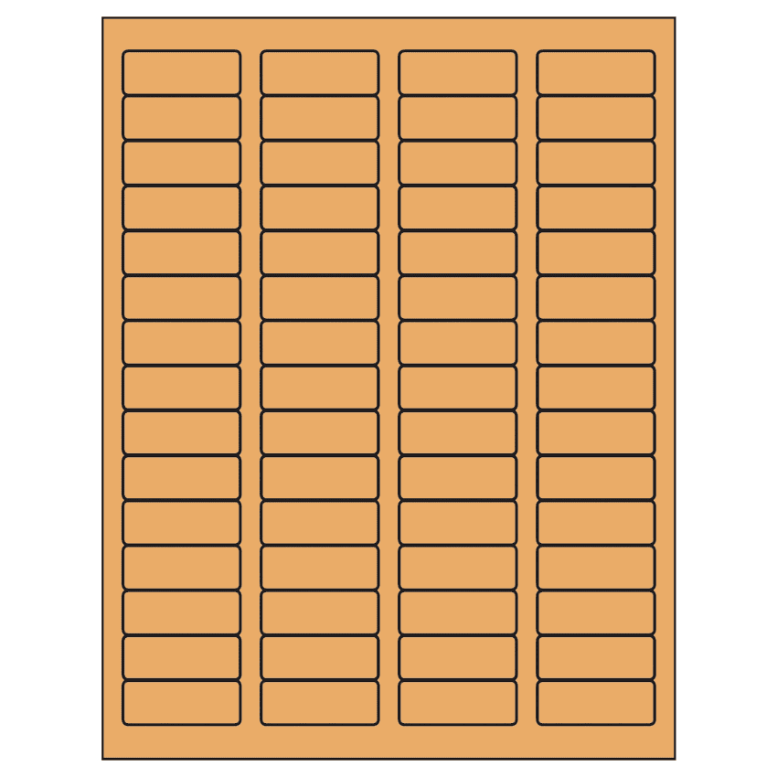 1.75" x 0.666" Pastel Orange Rectangular Sheet Labels
