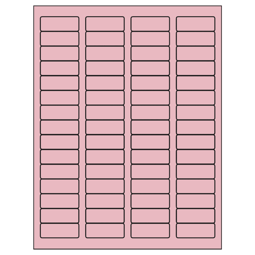 1.75" x 0.666" Pastel Pink Rectangular Sheet Labels