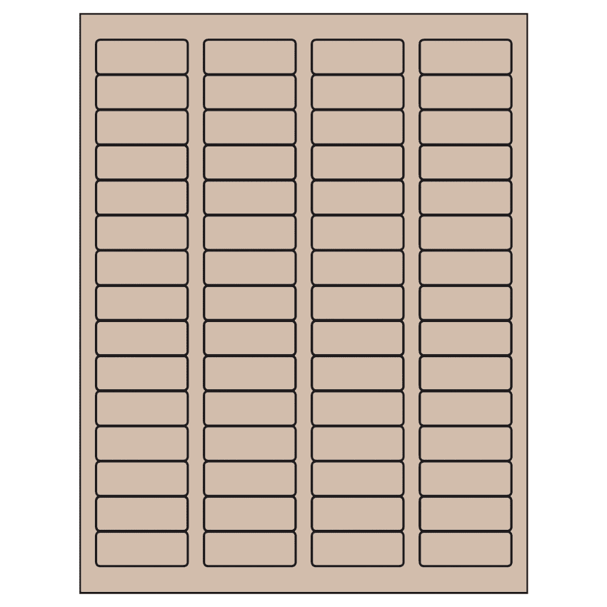 1.75" x 0.666" Pastel Tan Rectangular Sheet Labels