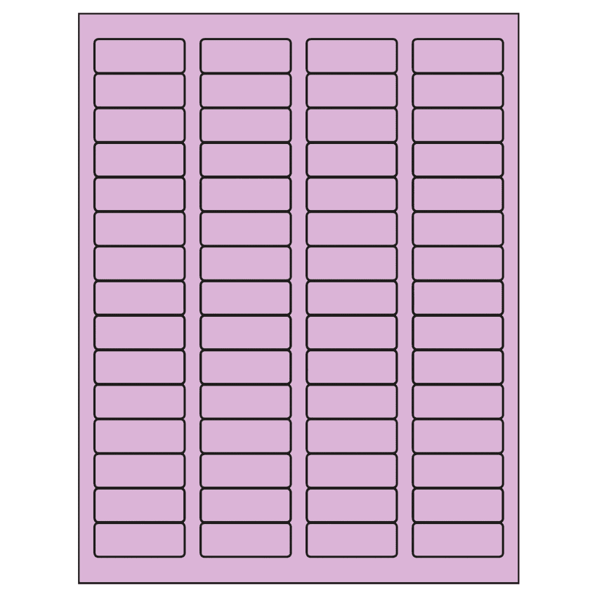1.75" x 0.666" Pastel Purple Rectangular Sheet Labels