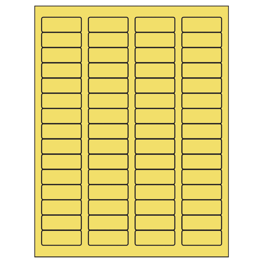1.75" x 0.666" Pastel Yellow Rectangular Sheet Labels