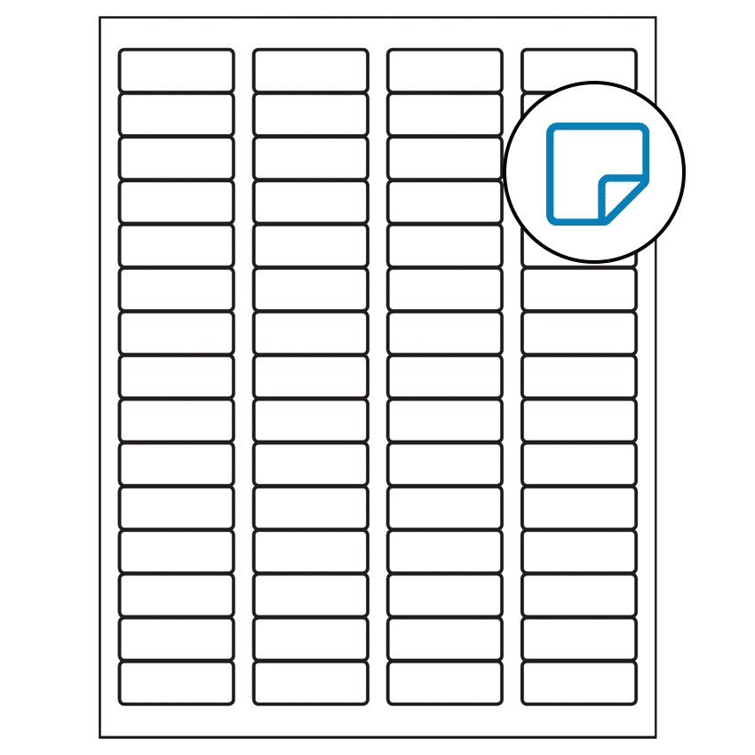 1.75" x 0.666" White Rectangular Sheet Labels - Removable Adhesive