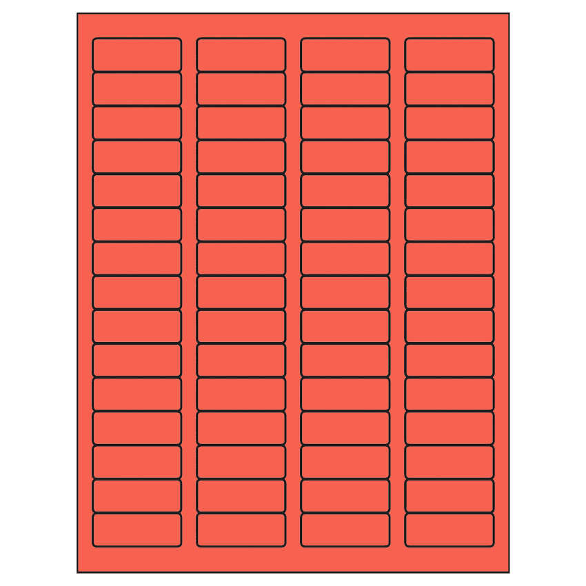 1.75" x 0.666" Red Rectangular Sheet Labels