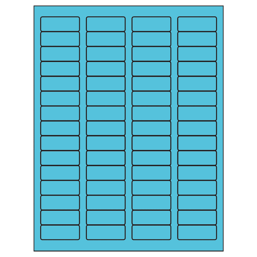 1.75" x 0.666" Turquoise Rectangular Sheet Labels
