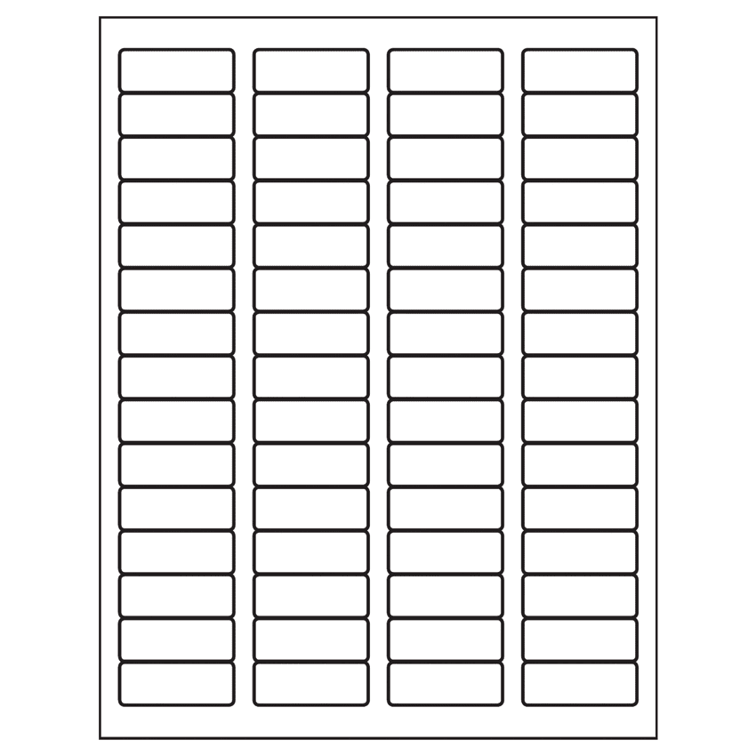 1.75" x 0.666" White Vinyl Drum Rectangular Sheet Labels
