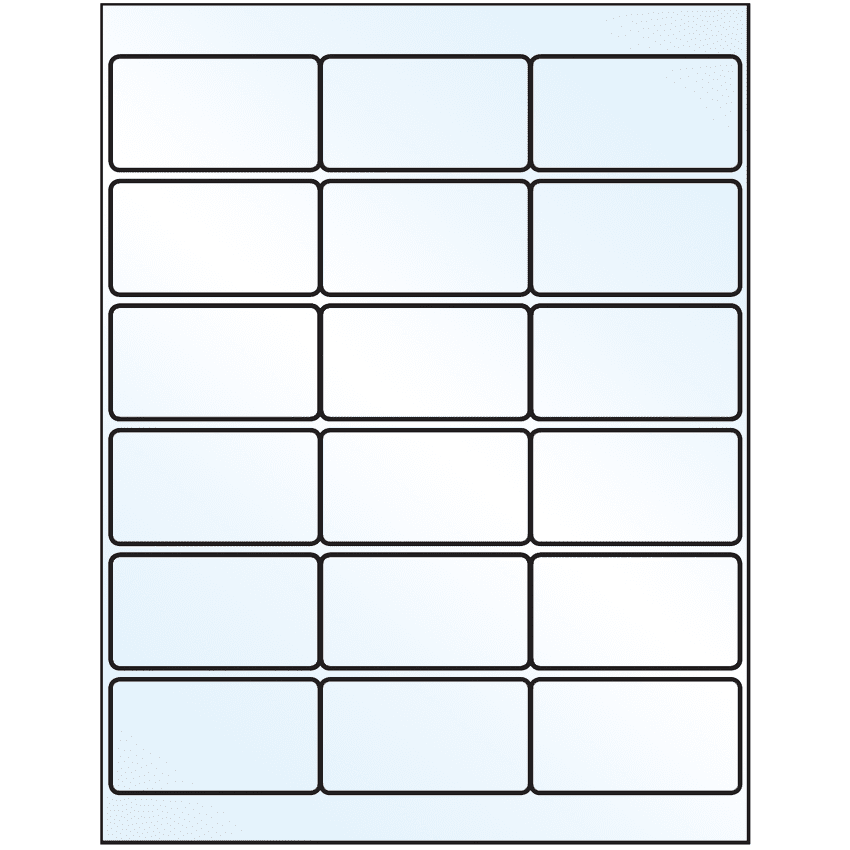 2.75" x 1.5" Crystal Clear Rectangular Sheet Labels