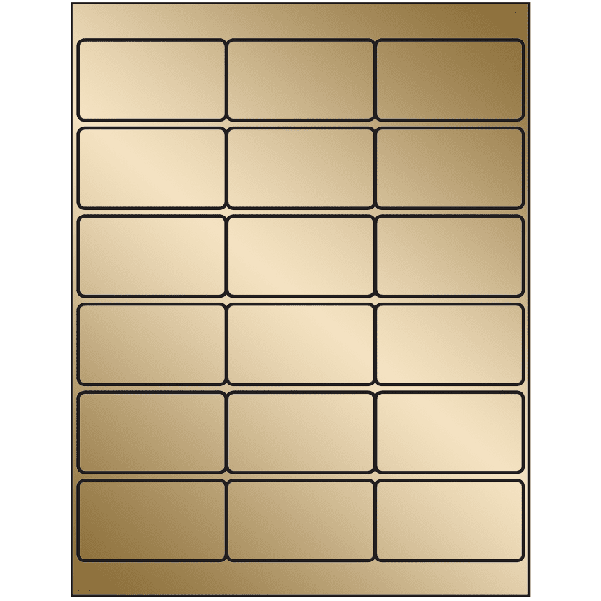 2.75" x 1.5" Gold Foil Rectangular Sheet Labels