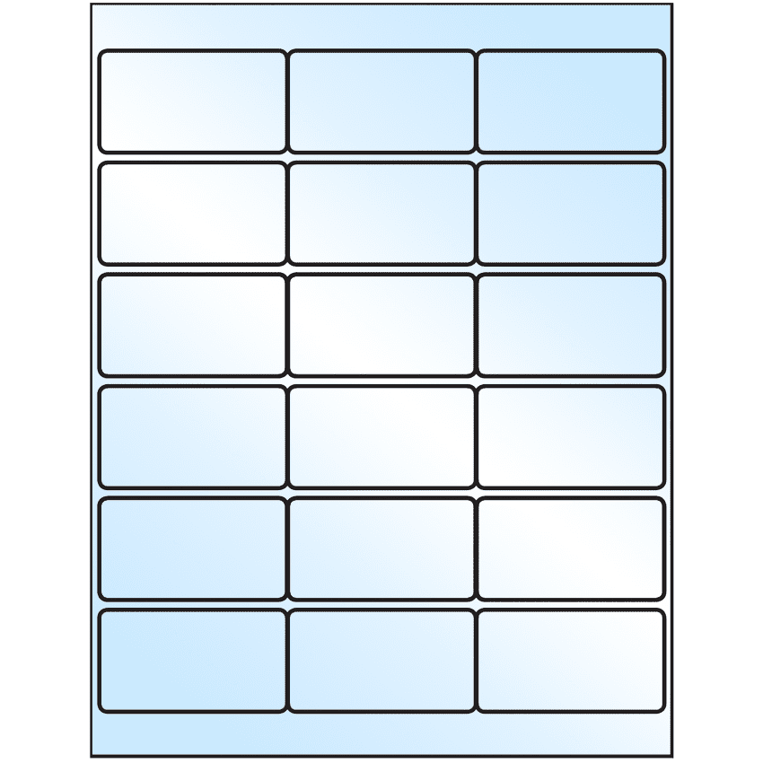 2.75" x 1.5" White Premium High Gloss Rectangular Sheet Labels