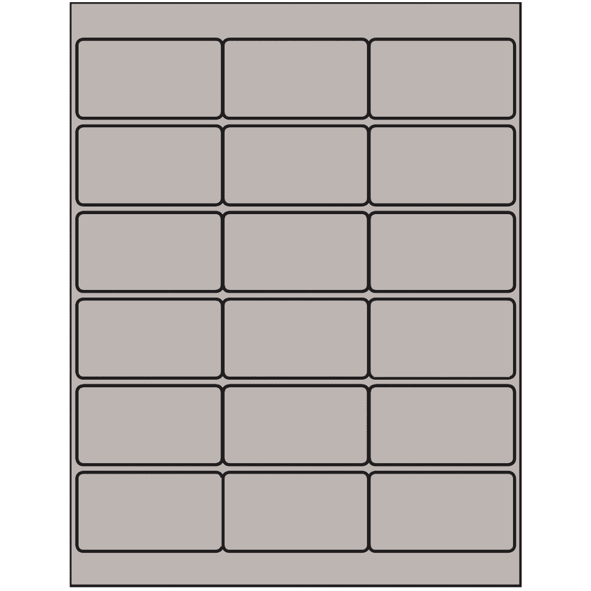 2.75" x 1.5" Gray Rectangular Sheet Labels