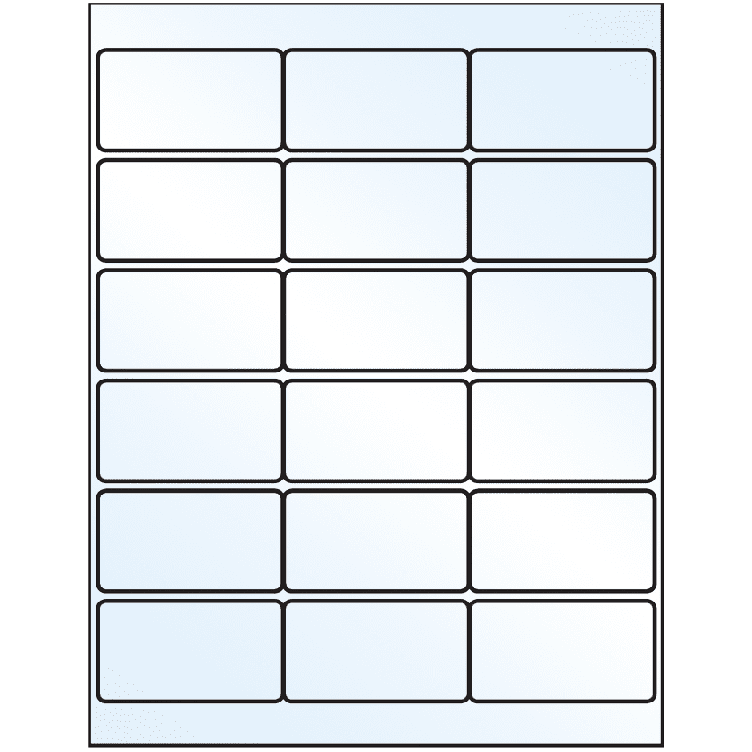 2.75" x 1.5" White Mid Gloss Rectangular Sheet Labels