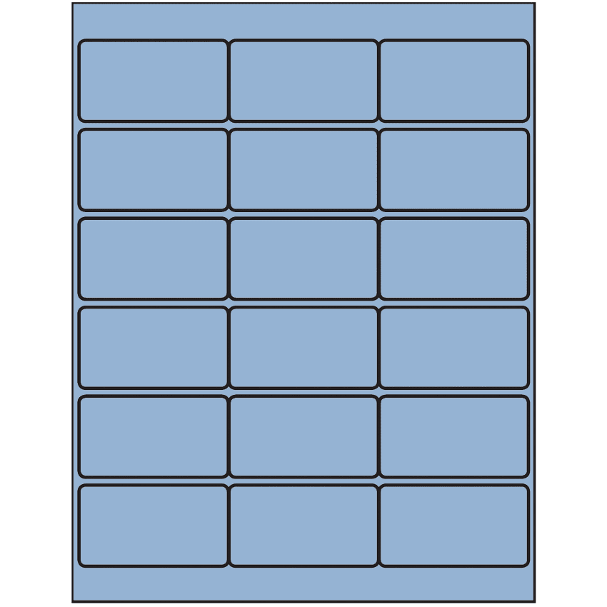 2.75" x 1.5" Pastel Blue Rectangular Sheet Labels