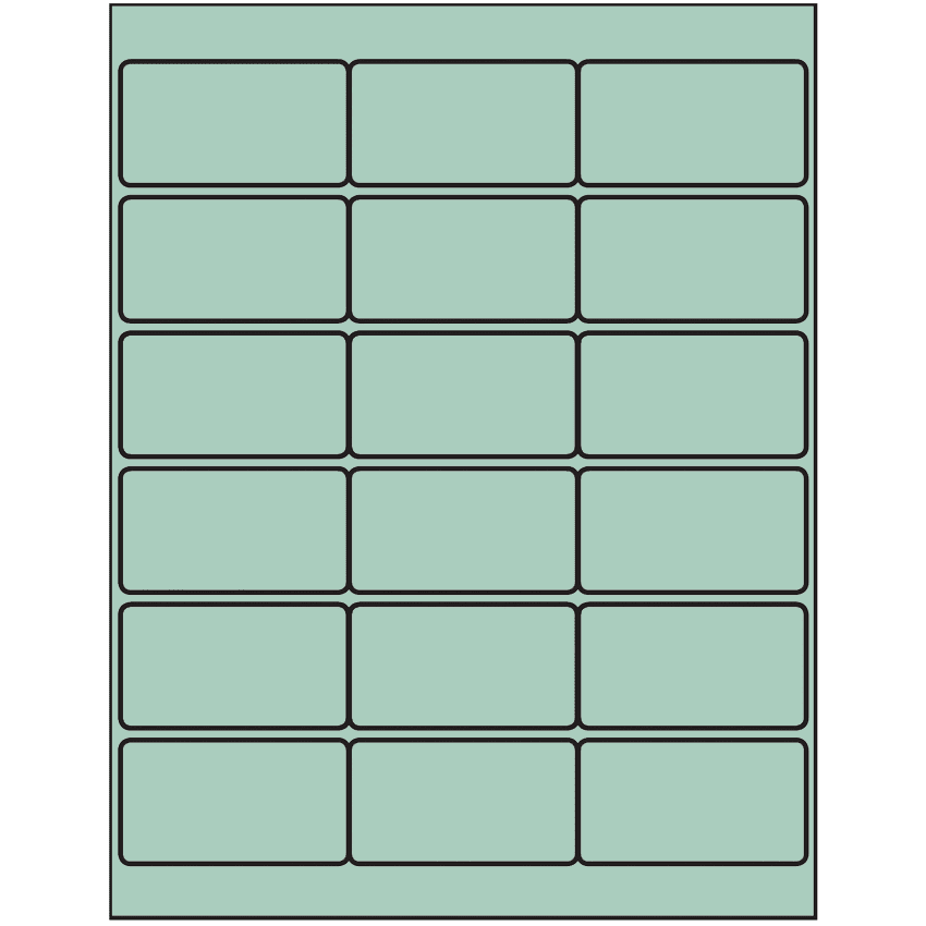 2.75" x 1.5" Pastel Green Rectangular Sheet Labels