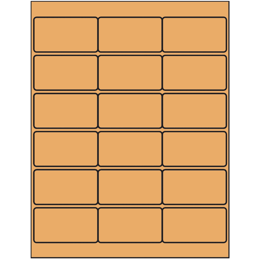 2.75" x 1.5" Pastel Orange Rectangular Sheet Labels