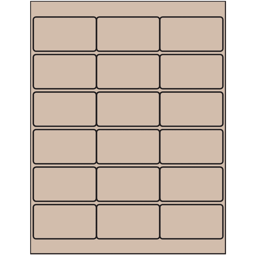 2.75" x 1.5" Pastel Tan Rectangular Sheet Labels