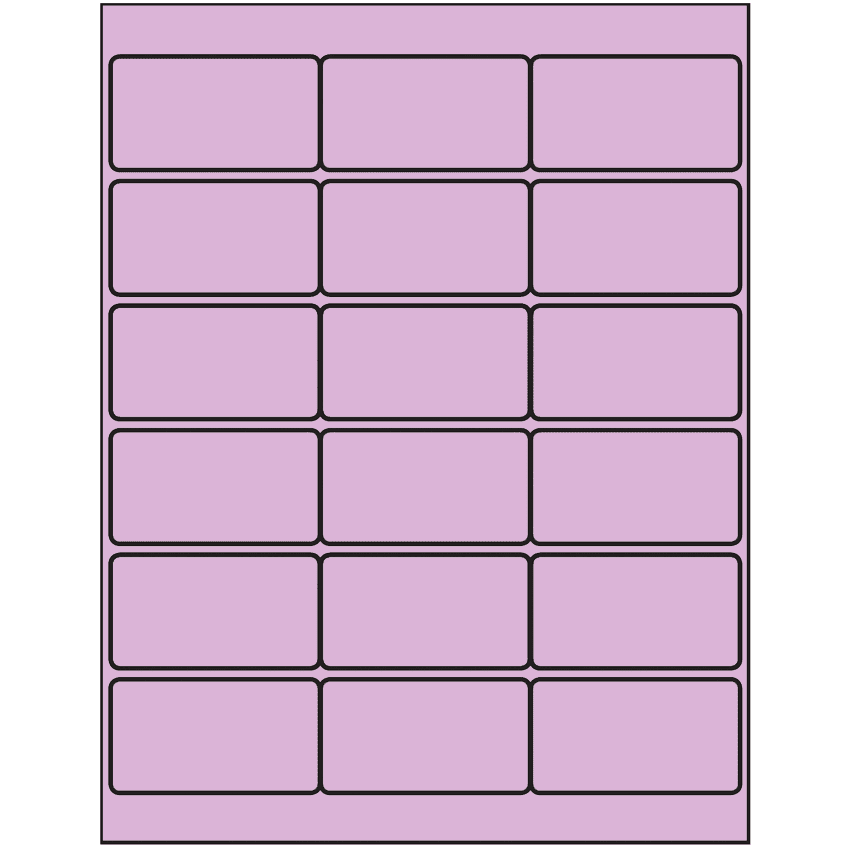 2.75" x 1.5" Pastel Purple Rectangular Sheet Labels