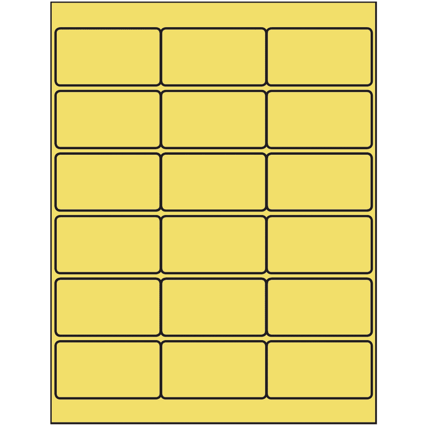 2.75" x 1.5" Pastel Yellow Rectangular Sheet Labels