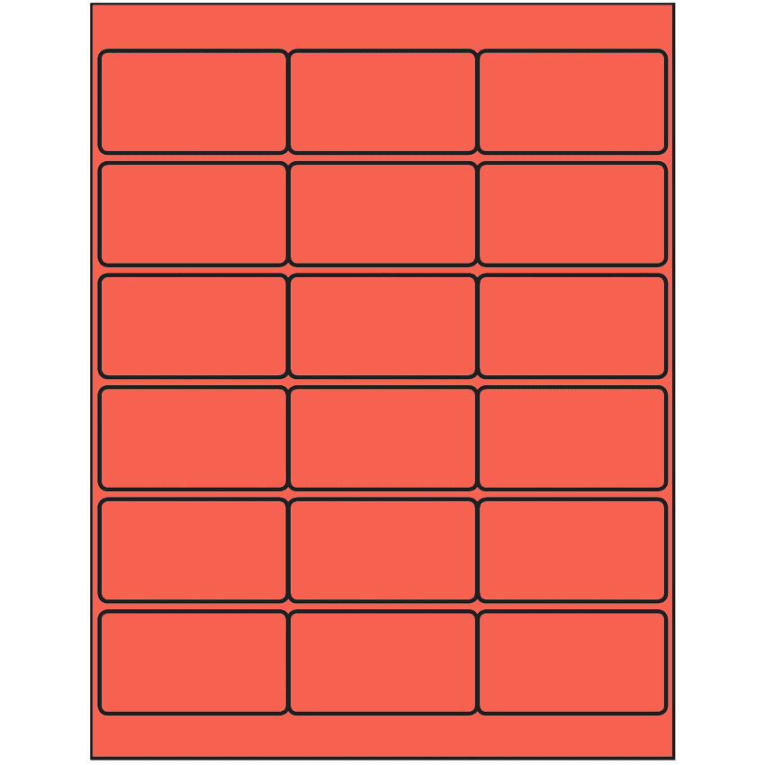 2.75" x 1.5" Red Rectangular Sheet Labels
