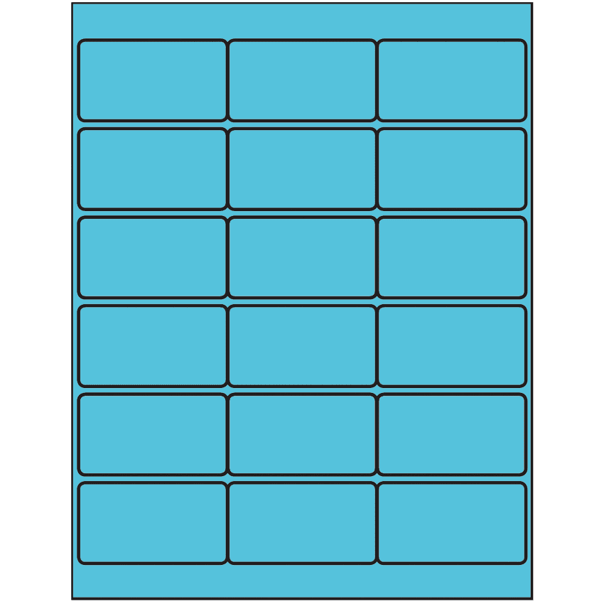 2.75" x 1.5" Turquoise Rectangular Sheet Labels