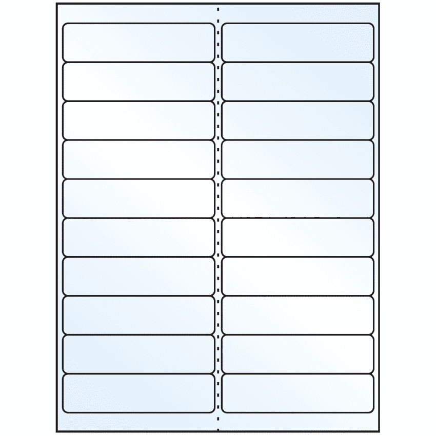 4" x 1" Crystal Clear Rectangular Sheet Labels