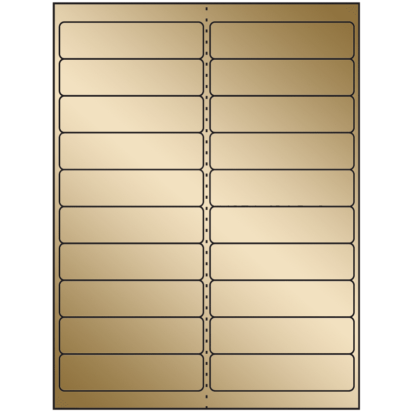 4" x 1" Gold Foil Rectangular Sheet Labels