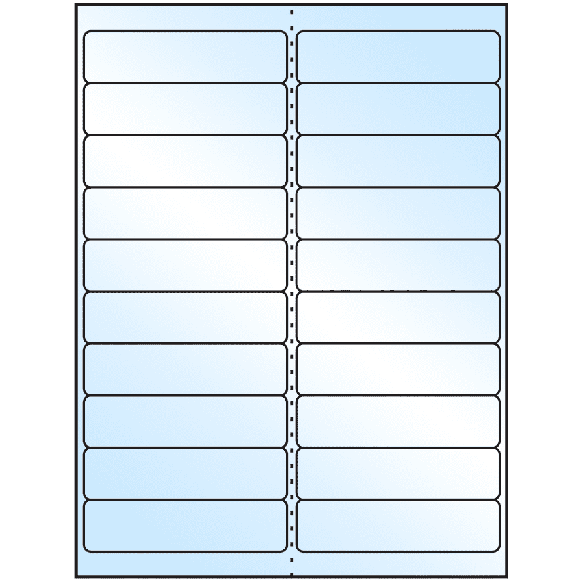 4" x 1" White Premium High Gloss Rectangular Sheet Labels