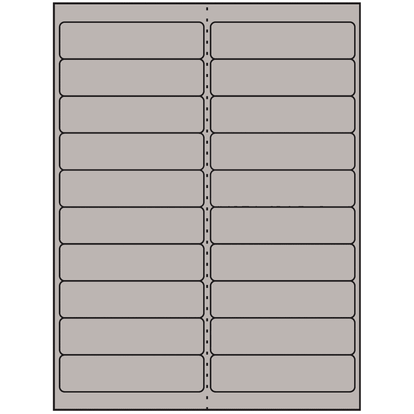 4" x 1" Gray Rectangular Sheet Labels