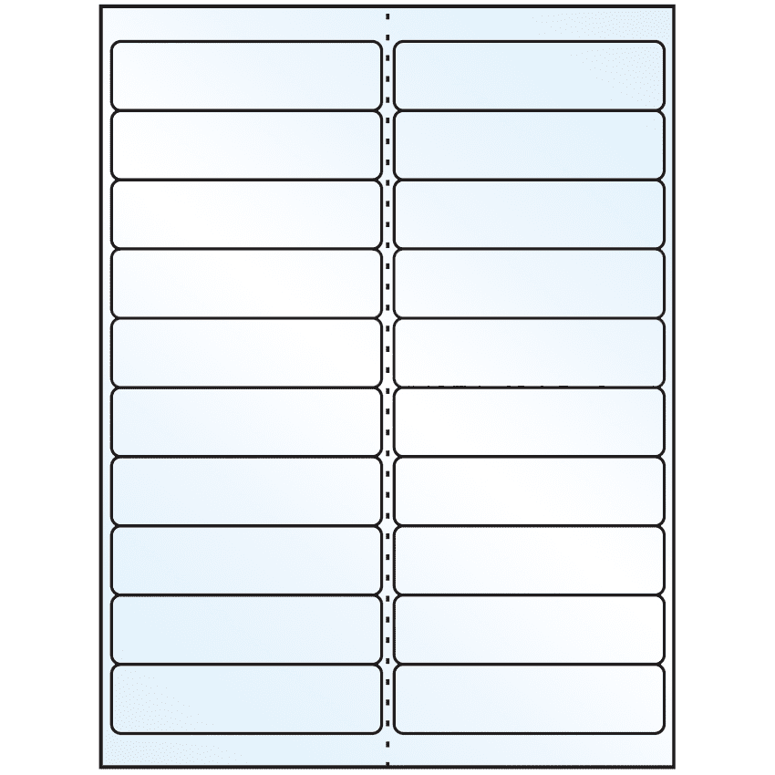 4" x 1" White Mid Gloss Rectangular Sheet Labels
