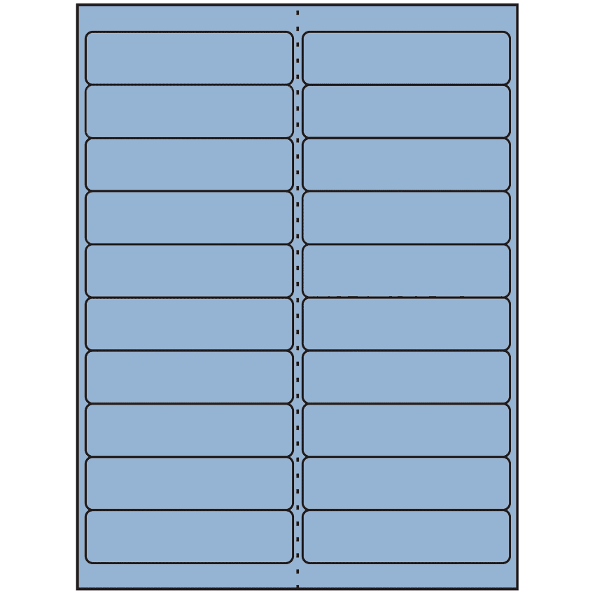 4" x 1" Pastel Blue Rectangular Sheet Labels