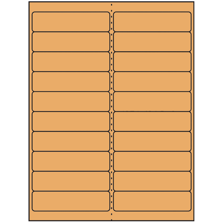 4" x 1" Pastel Orange Rectangular Sheet Labels