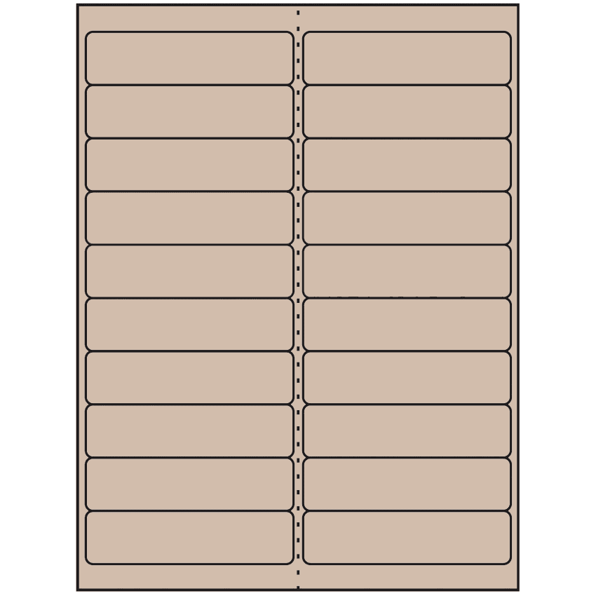 4" x 1" Pastel Tan Rectangular Sheet Labels